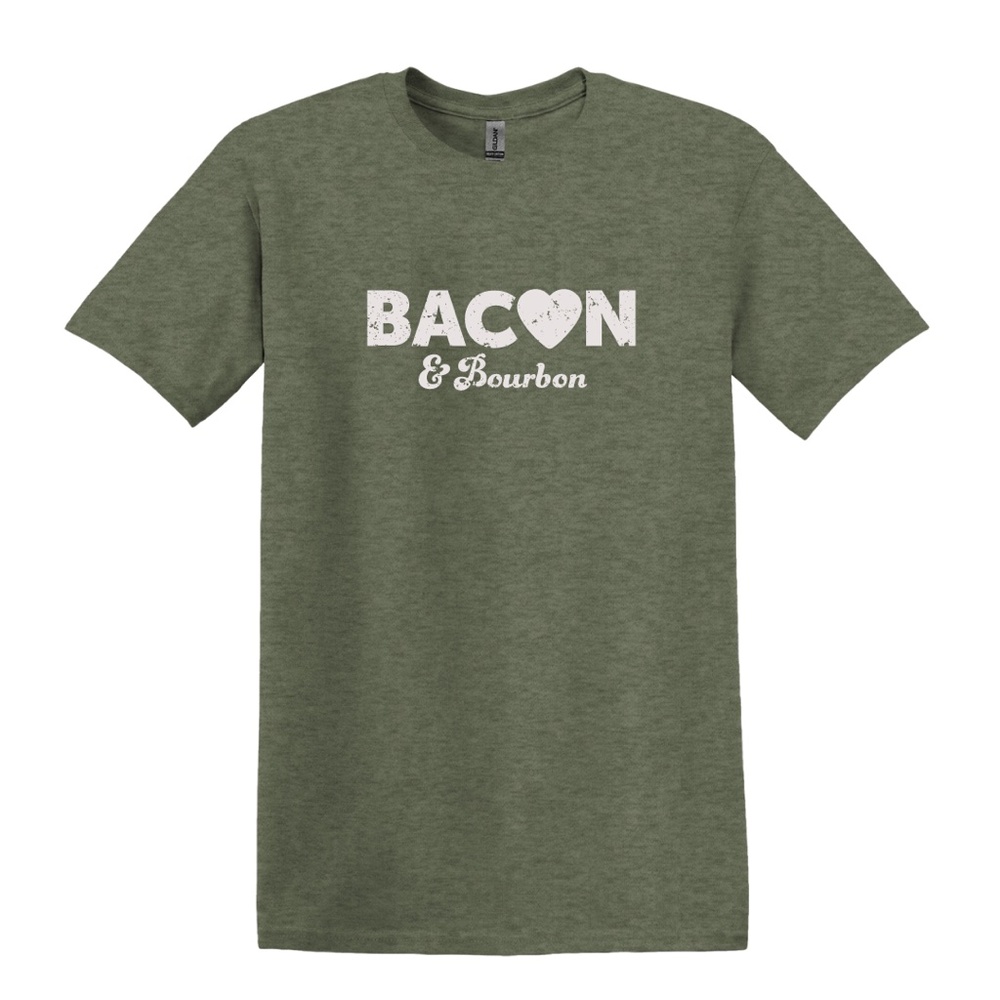 Unisex Handmade "I LOVE BACON & BOURBON" t-shirt